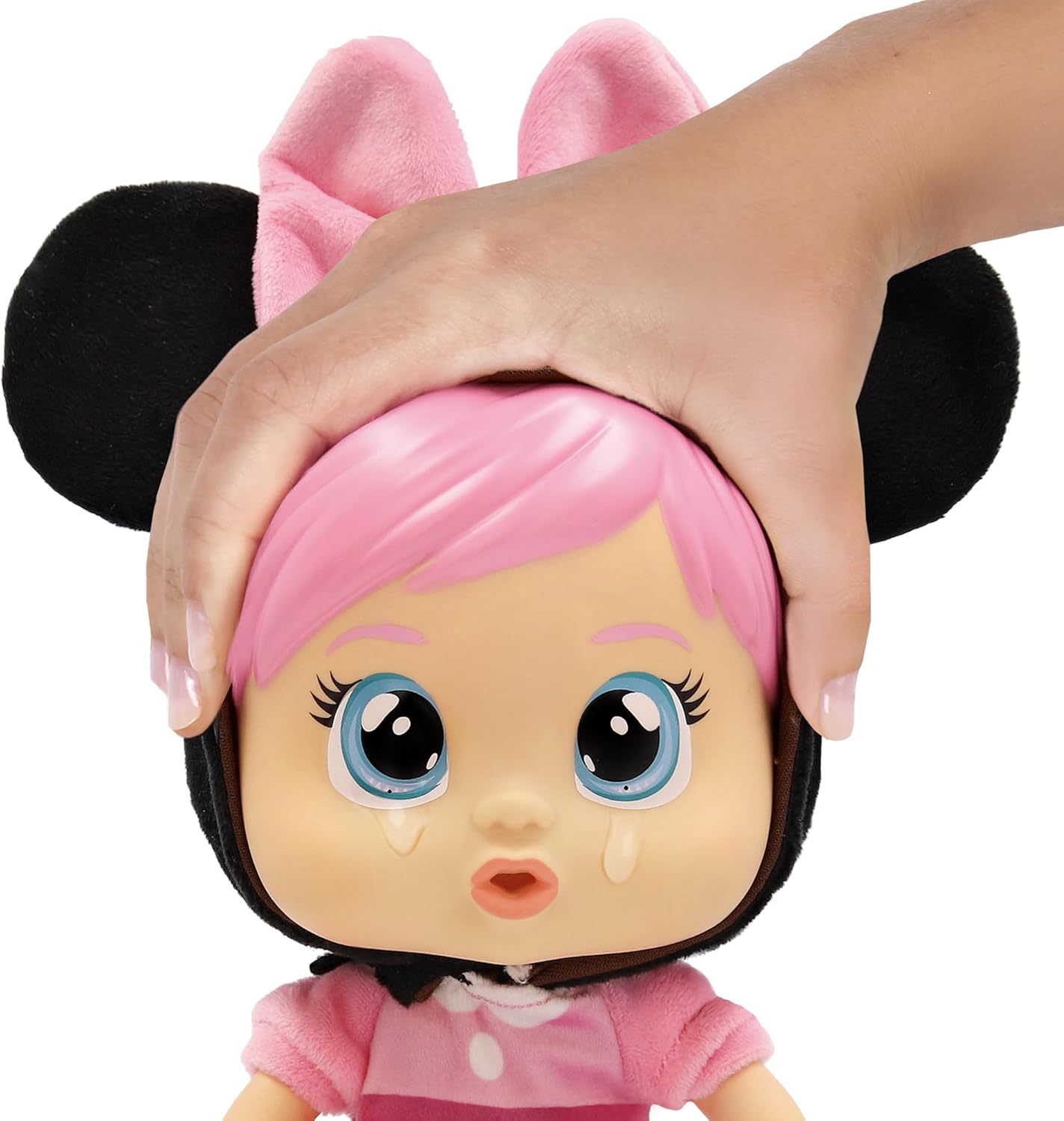 Cry Babies Disney Minnie Baby-Puppe Loving Care inspiriert von Minnie Mouse, inklusive 3 Zubehörteilen und weint echte Tränen. Kinder ab 3 Jahren.