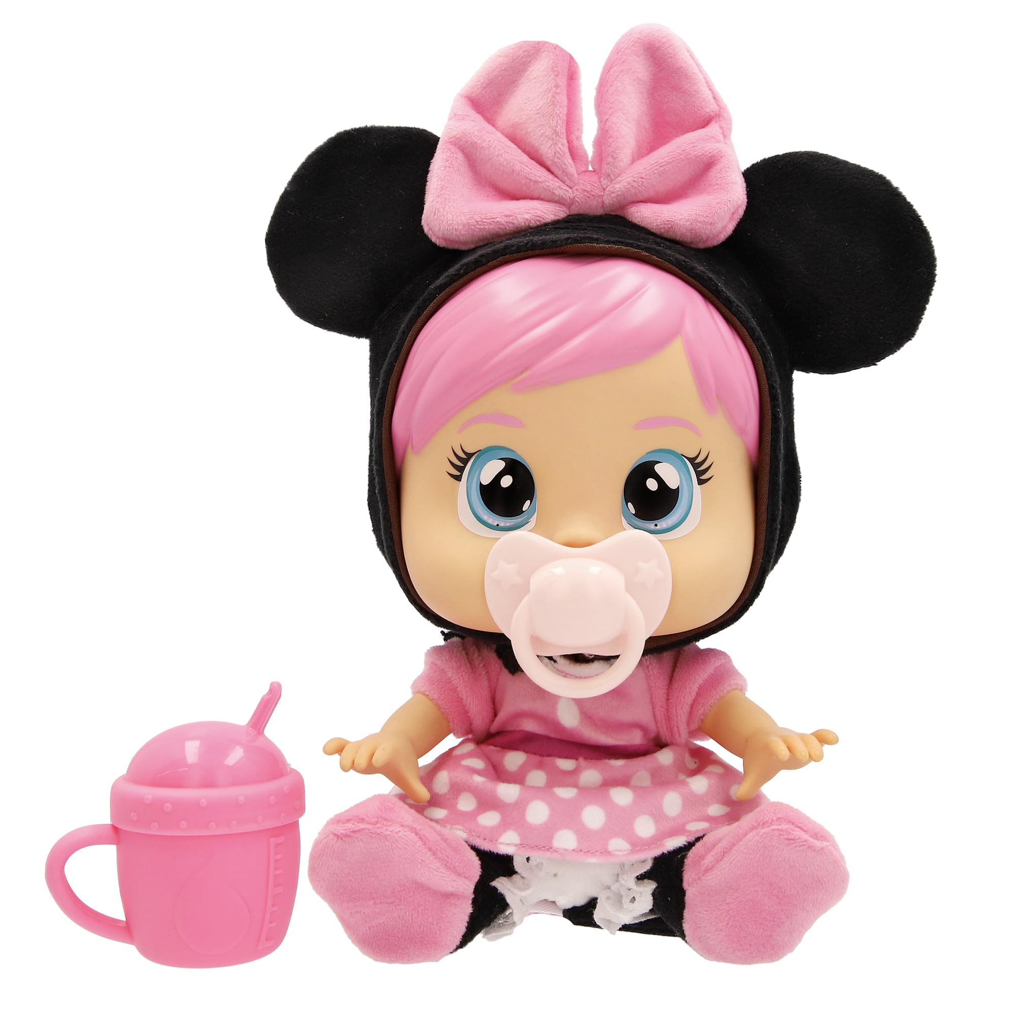 Cry Babies Disney Minnie Baby-Puppe Loving Care inspiriert von Minnie Mouse, inklusive 3 Zubehörteilen und weint echte Tränen. Kinder ab 3 Jahren.