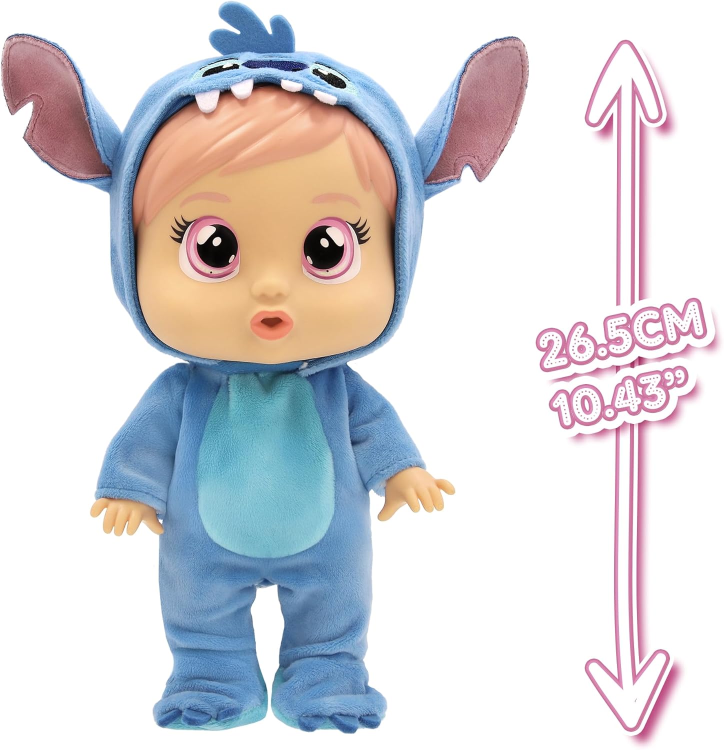Cry Babies Disney Stitch Baby-Puppe Loving Care inspiriert von Stitch, inklusive 3 Zubehörteilen und weint echte Tränen. Kinder ab 3 Jahren.