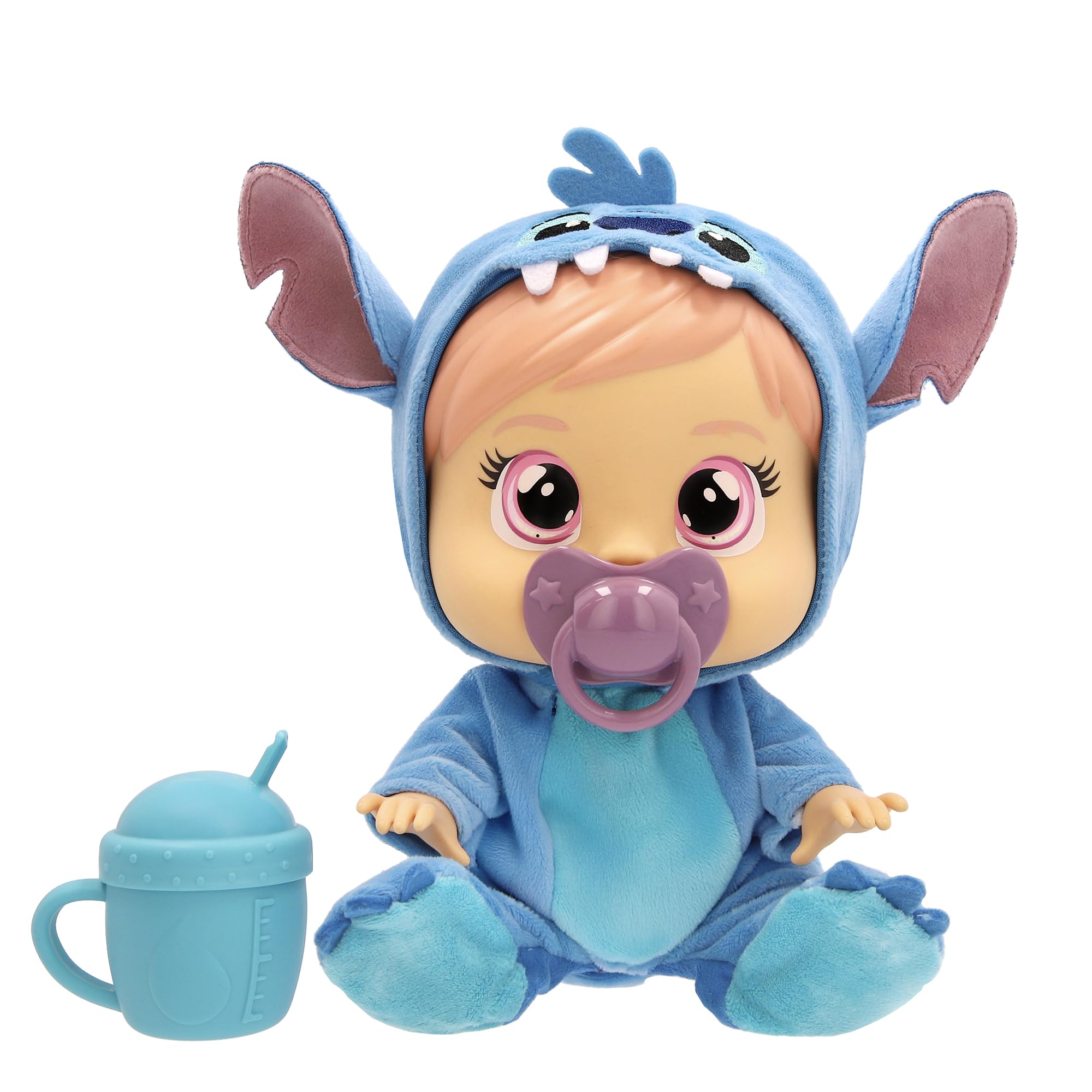 Cry Babies Disney Stitch Baby-Puppe Loving Care inspiriert von Stitch, inklusive 3 Zubehörteilen und weint echte Tränen. Kinder ab 3 Jahren.