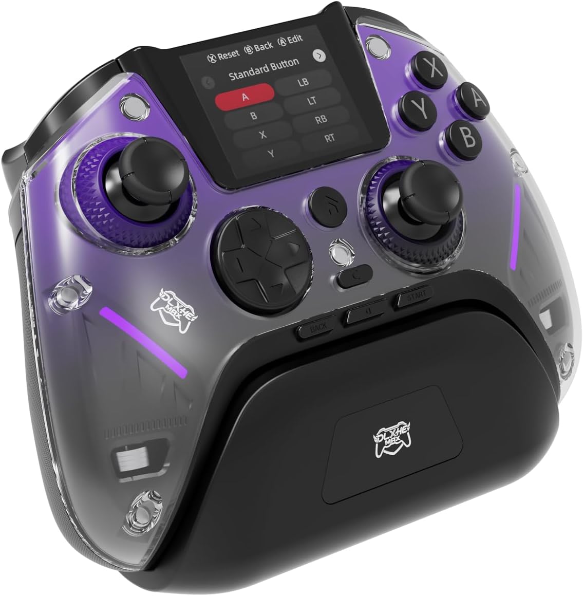 DLX HE MAX Wireless/Wired/Bluetooth Controller - Hall Effect/LED Screen/Programmable, Rechargeable, With charging base.