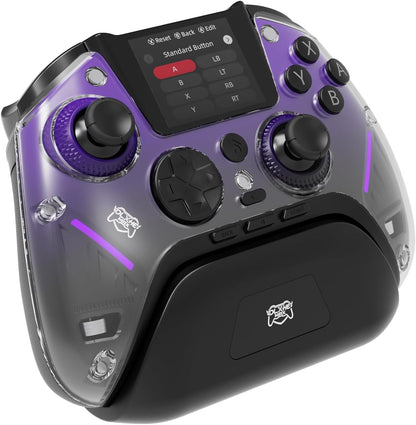 DLX HE MAX Wireless/Wired/Bluetooth Controller - Hall Effect/LED Screen/Programmable, Rechargeable, With charging base.