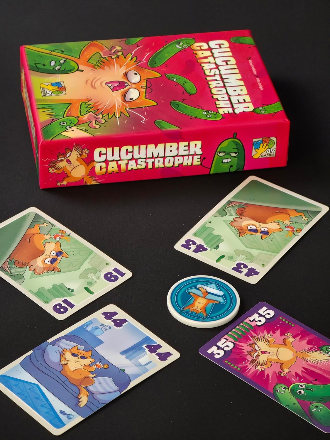 Catastrophe Cucumber by DV Games | Quick Stunt Party Game | 3-6 Players | Ages 8+ | Strategic Family Game