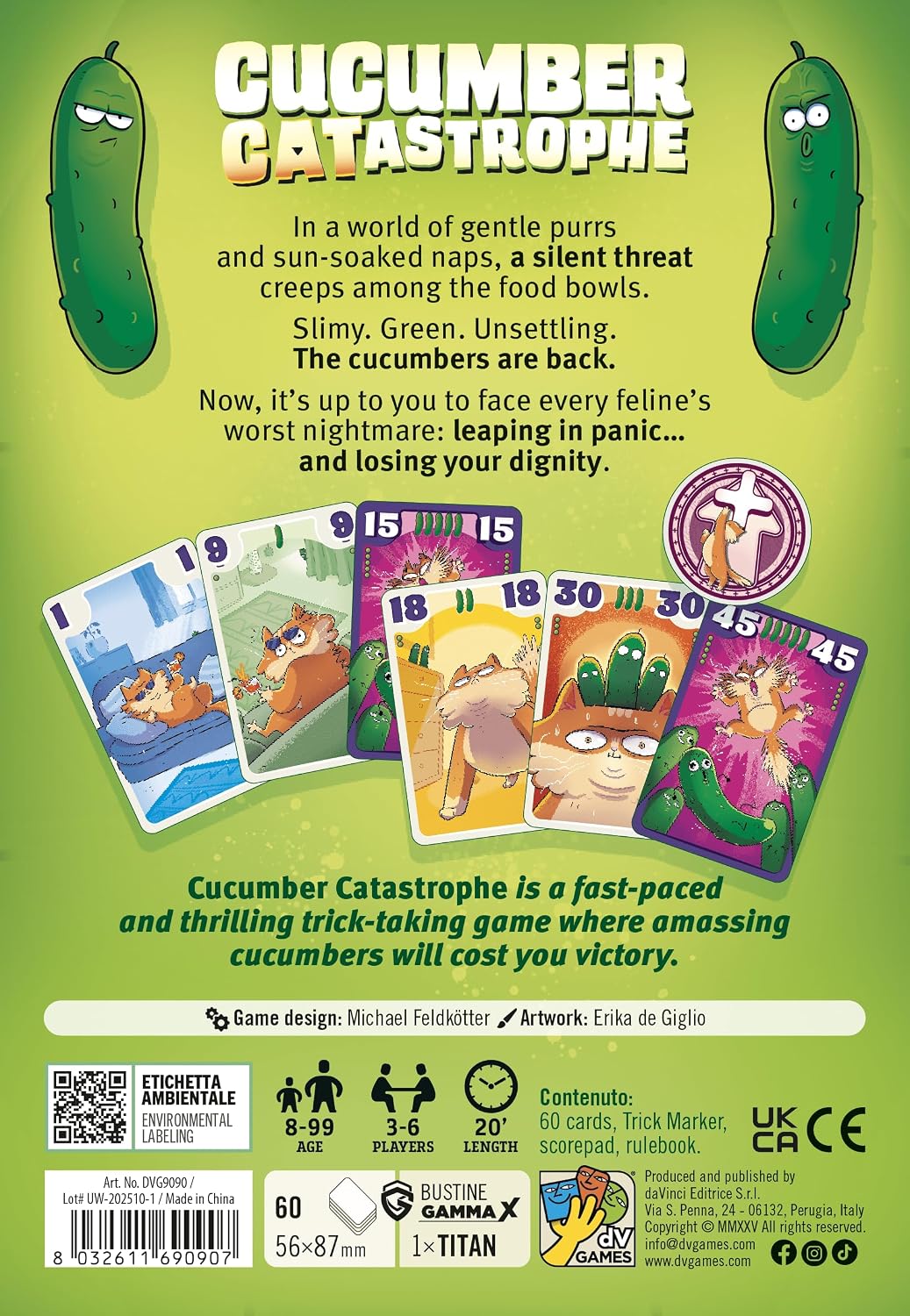 Catastrophe Cucumber by DV Games | Quick Stunt Party Game | 3-6 Players | Ages 8+ | Strategic Family Game