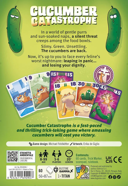 Catastrophe Cucumber by DV Games | Quick Stunt Party Game | 3-6 Players | Ages 8+ | Strategic Family Game