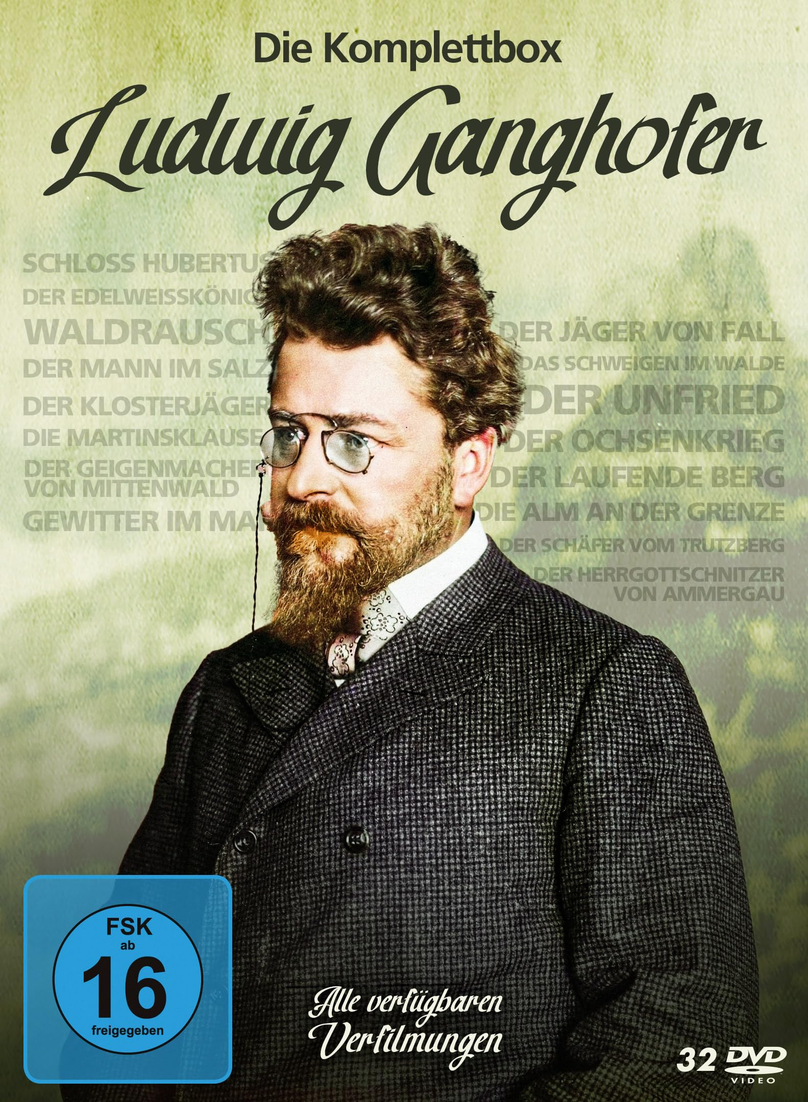 Ludwig Ganghofer Komplettbox (u.a. Schloss Hubertus / Der Jäger von Fall / Das Schweigen im Walde / Der Edelweißkönig / Waldrausch / Gewitter im Mai / Der Ochsenkrieg / Der Mann im Salz