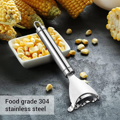 rapsigo Stainless Steel Corn Peeler Tool | Manual Corn Kernel Remover Stripper | Sharp Blade Handheld Corn Cutter for Kitchen Cooking Prep