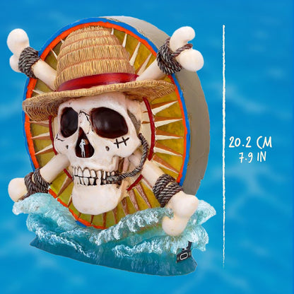 Nemesis Now Luffy Jolly Roger LED-lamp uit één stuk - officieel gelicentieerde handgeschilderde USB-C strohoed piratenhars bureaulamp met omgekeerde kaart, 20,2 cm
