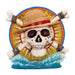 Nemesis Now Luffy Jolly Roger LED-lamp uit één stuk - officieel gelicentieerde handgeschilderde USB-C strohoed piratenhars bureaulamp met omgekeerde kaart, 20,2 cm