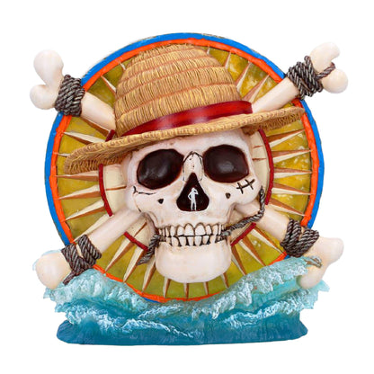 Nemesis Now Luffy Jolly Roger LED-lamp uit één stuk - officieel gelicentieerde handgeschilderde USB-C strohoed piratenhars bureaulamp met omgekeerde kaart, 20,2 cm