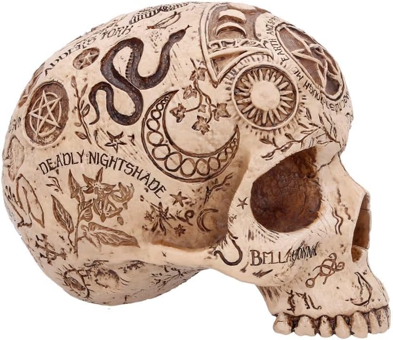 Apothecary Skull Figurine – Occult Gothic Decorative Skull Ornament