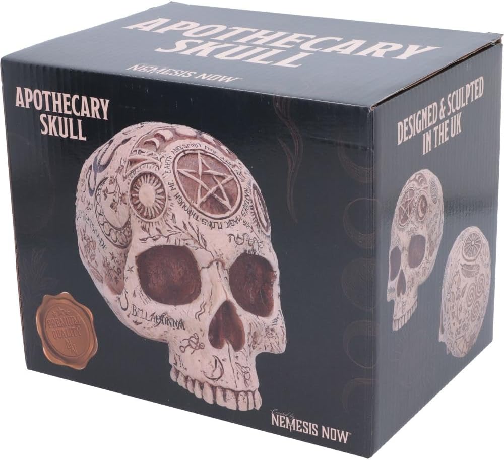 Apothecary Skull Figurine – Occult Gothic Decorative Skull Ornament