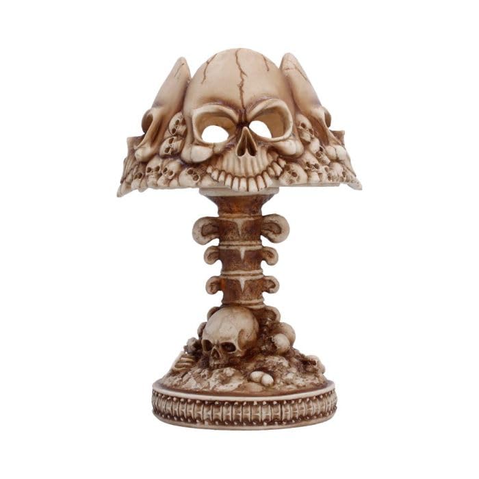 Nemesis Now Last Light Gothic Skull Lamp Bone - Hand Painted Skull & Bone Polyresin Macabre Alternative Desk Light, Battery Operated, 22.6cm