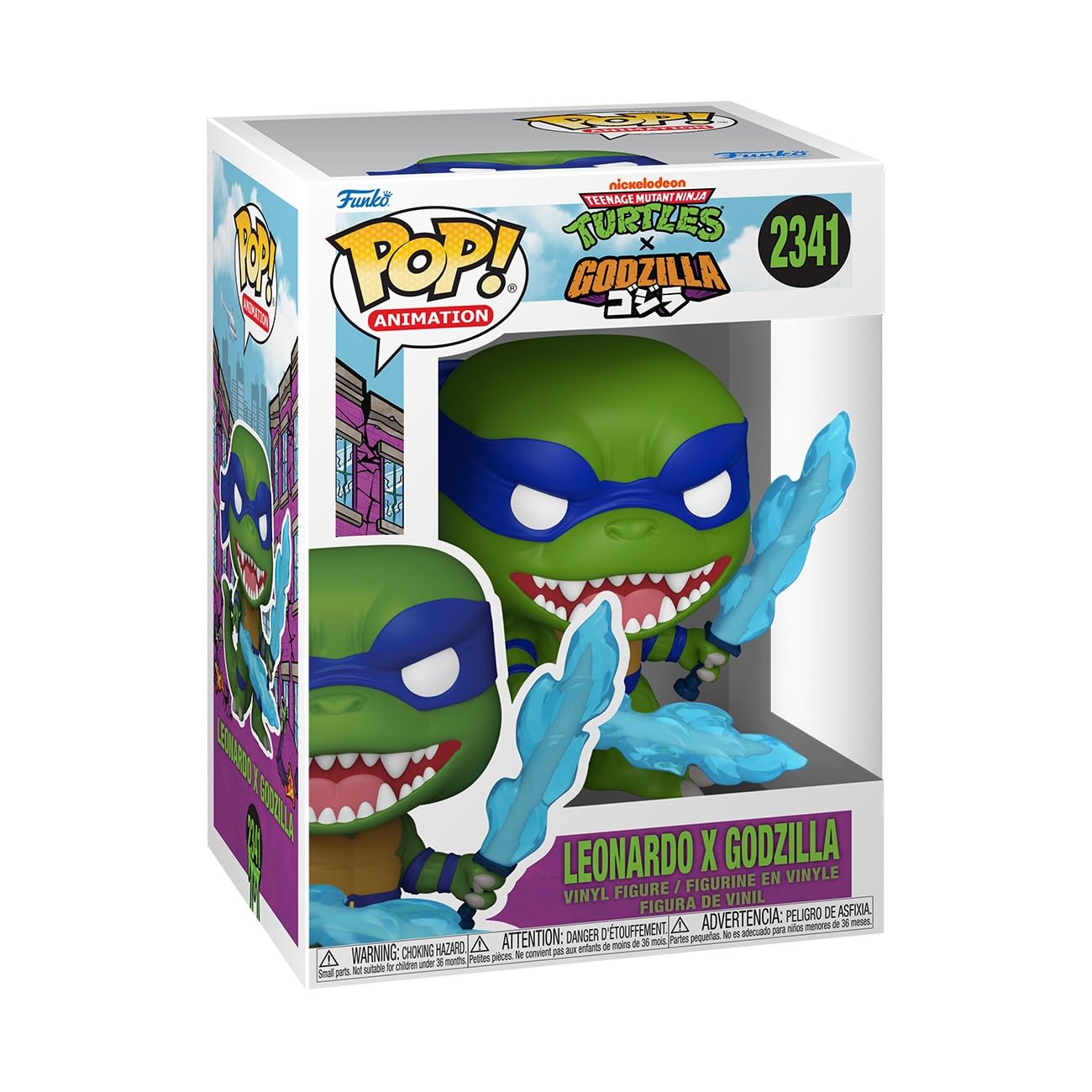 Funko POP! Animation: Godzilla x Teenage Mutant Ninja Turtles - TMNT - Leonardo as Godzilla - Figura in vinile da collezione - Idea regalo - Prodotto ufficiale - Giocattoli per bambini e adulti