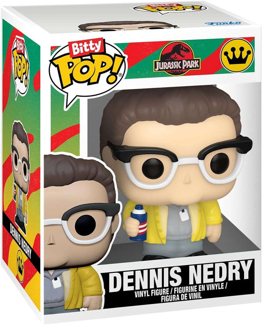 Funko Bitty POP! 4 Pack: Jurassic Park - Mr DNA, Dilophosaurus (Fossil), Dennis Nedry, Dilophosaurus - 1 in 6 Chance of Receiving the Rare Chase Variant - Styles May Vary - 0,9 Zoll (2,2 cm