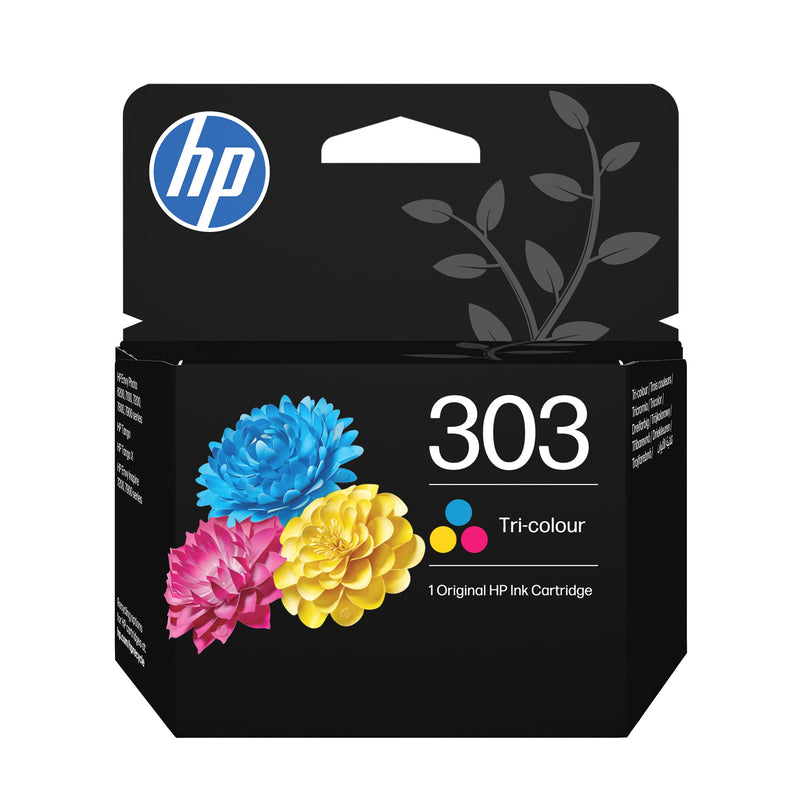 HP 303 Tri-Color Original Ink Cartridge (T6N01AE) - Works Envy 6200, 7100, 7800 series, Envy Photo 6200, 7100, 7800 series, Tango Tango X,