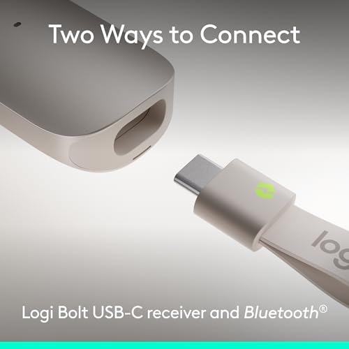 Logitech Spotlight 2 Presentation Remote, Wireless Presentation Clicker with Haptics, Digital Highlighting, Customisable Actions, Laser Pointer, Quick Charge, Bluetooth, and USB-C - Sand