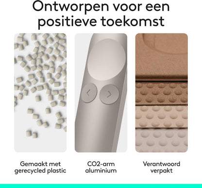 Logitech Spotlight 2 Presentation Remote, Wireless Presentation Clicker with Haptics, Digital Highlighting, Customisable Actions, Laser Pointer, Quick Charge, Bluetooth, and USB-C - Sand