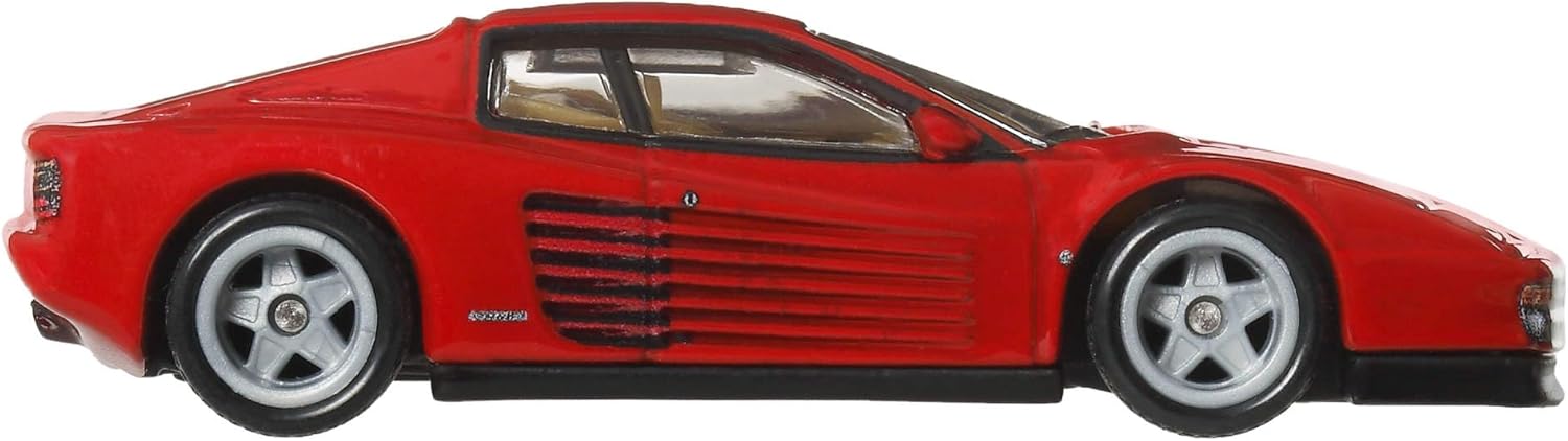 Hot Wheels Premium Car Culture - Testarossa, modellino da collezione in scala 1:64 con telaio in metallo e pneumatici Real Riders, decorazioni premium e dettagli realistici, 3+ anni, JKF00