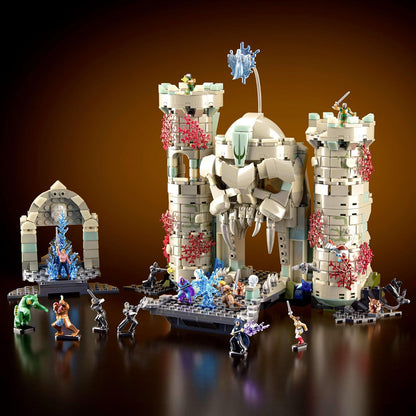 Mattel Brick Shop Masters of the Universe Building Set, Battle of Castle Grayskull with 867 Pieces and 16 Figures, Adult Collectors and Ages 13+ , JMB32
