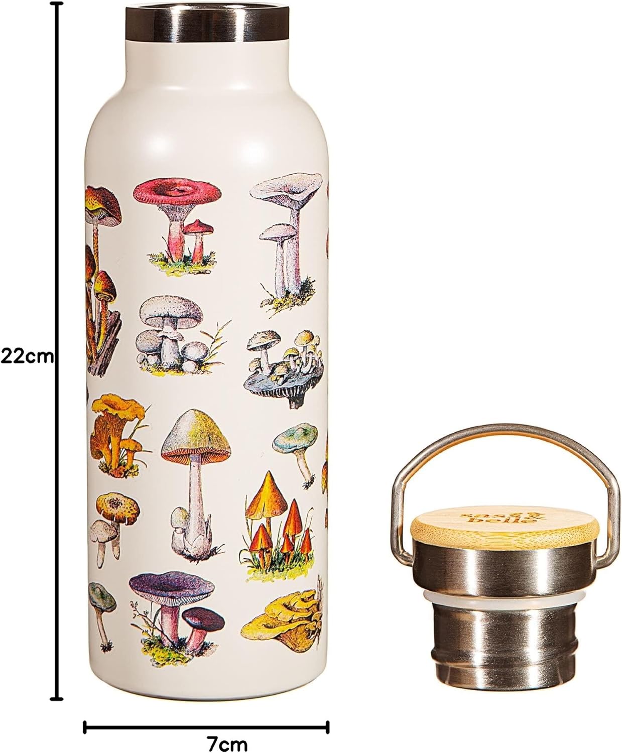 Sass & Belle Vintage Mushroom Metal Water Bottle