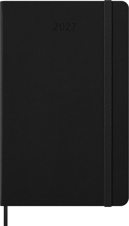Moleskine Weekly Digital Planner 2027, Hard Cover 12 Month Smart Planner with Elastic Closure, Large 13x21 Cm, Black