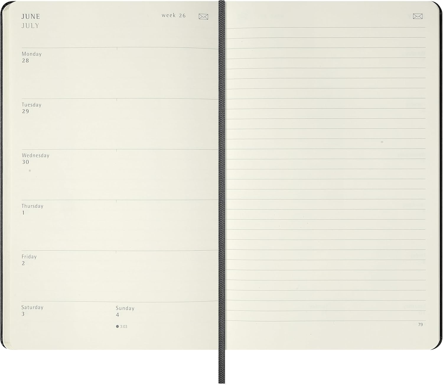 Moleskine Weekly Digital Planner 2027, Hard Cover 12 Month Smart Planner with Elastic Closure, Large 13x21 Cm, Black