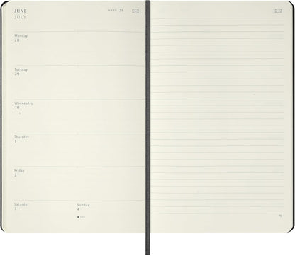 Moleskine Weekly Digital Planner 2027, Hard Cover 12 Month Smart Planner with Elastic Closure, Large 13x21 Cm, Black