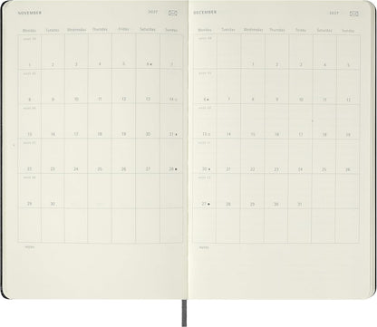 Moleskine Weekly Digital Planner 2027, Hard Cover 12 Month Smart Planner with Elastic Closure, Large 13x21 Cm, Black