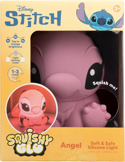 Paladone Disney Angel SquishyGlo Rechargeable Silicone Night Light, 14.5cm, 1–3 Hour Timer, 3 Brightness Levels, Officially Licensed