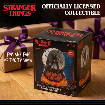 Nemesis Now Stranger Things Eddie's Sacrifice Snow Globe - Officially Licensed Eddie Munson Guitar Scene Hellfire Club Collectible, 14.5cm