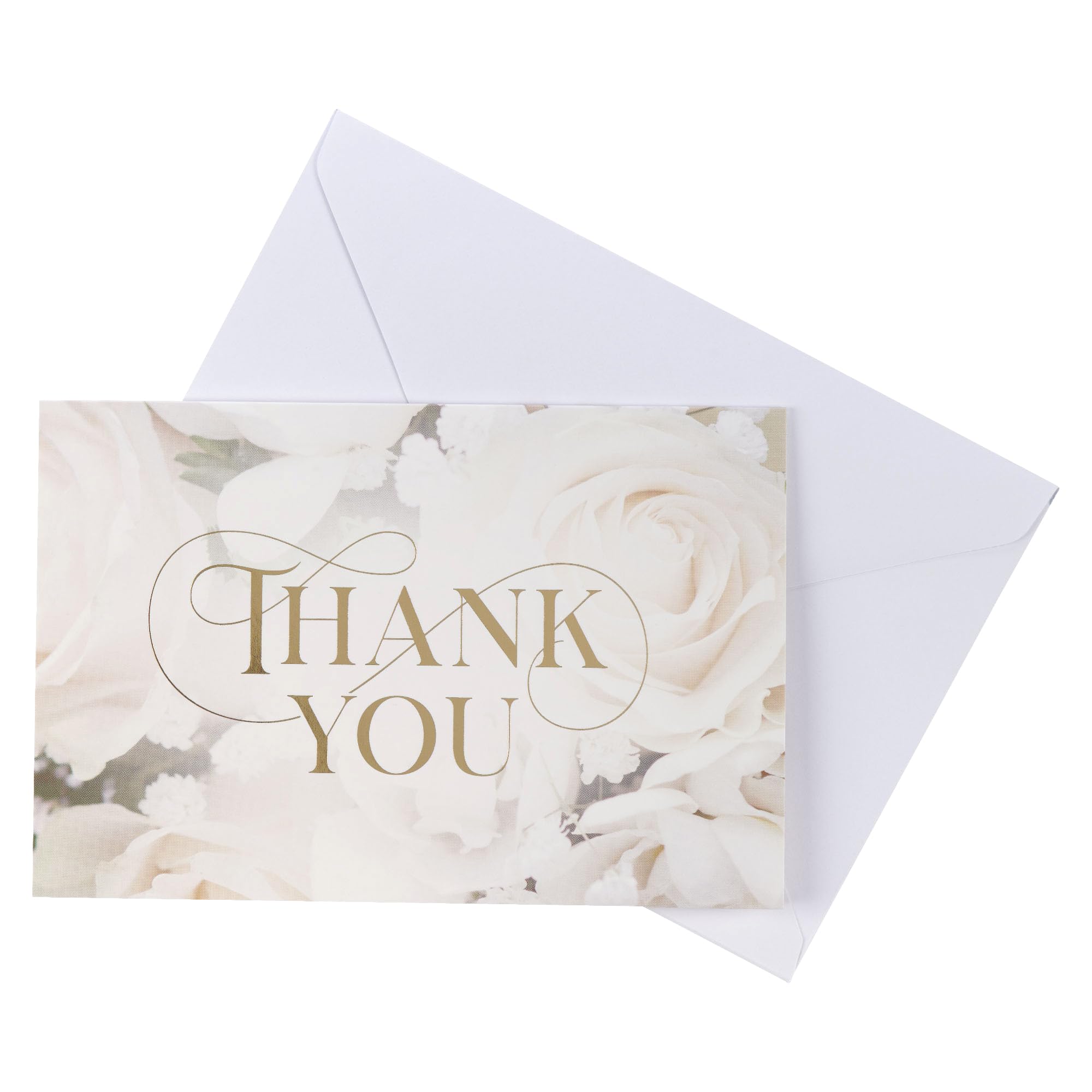 WITH LOVE Boxed Thank You Note Card & Envelope Set for Women, Weddings, Showers, Birthdays - Ivory Rose Floral Design, 1 Cor. 13:4 - Inspirational Bible Verse, 20 Blank Cards & Envelopes