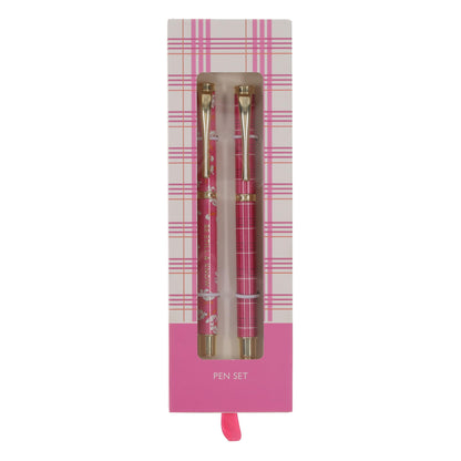 Christian Art Gifts Premium Inspirational Medium Ballpoint Pen Set for Women: Be Still Encouraging Bible Verse, Retractable, Black Ink, Pocket Clip, Pink & White Floral with Gold, 2 Pack