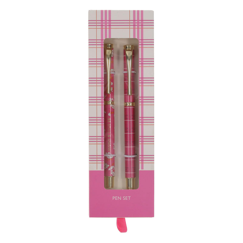 Christian Art Gifts Premium Inspirational Medium Ballpoint Pen Set for Women: Be Still Encouraging Bible Verse, Retractable, Black Ink, Pocket Clip, Pink & White Floral with Gold, 2 Pack