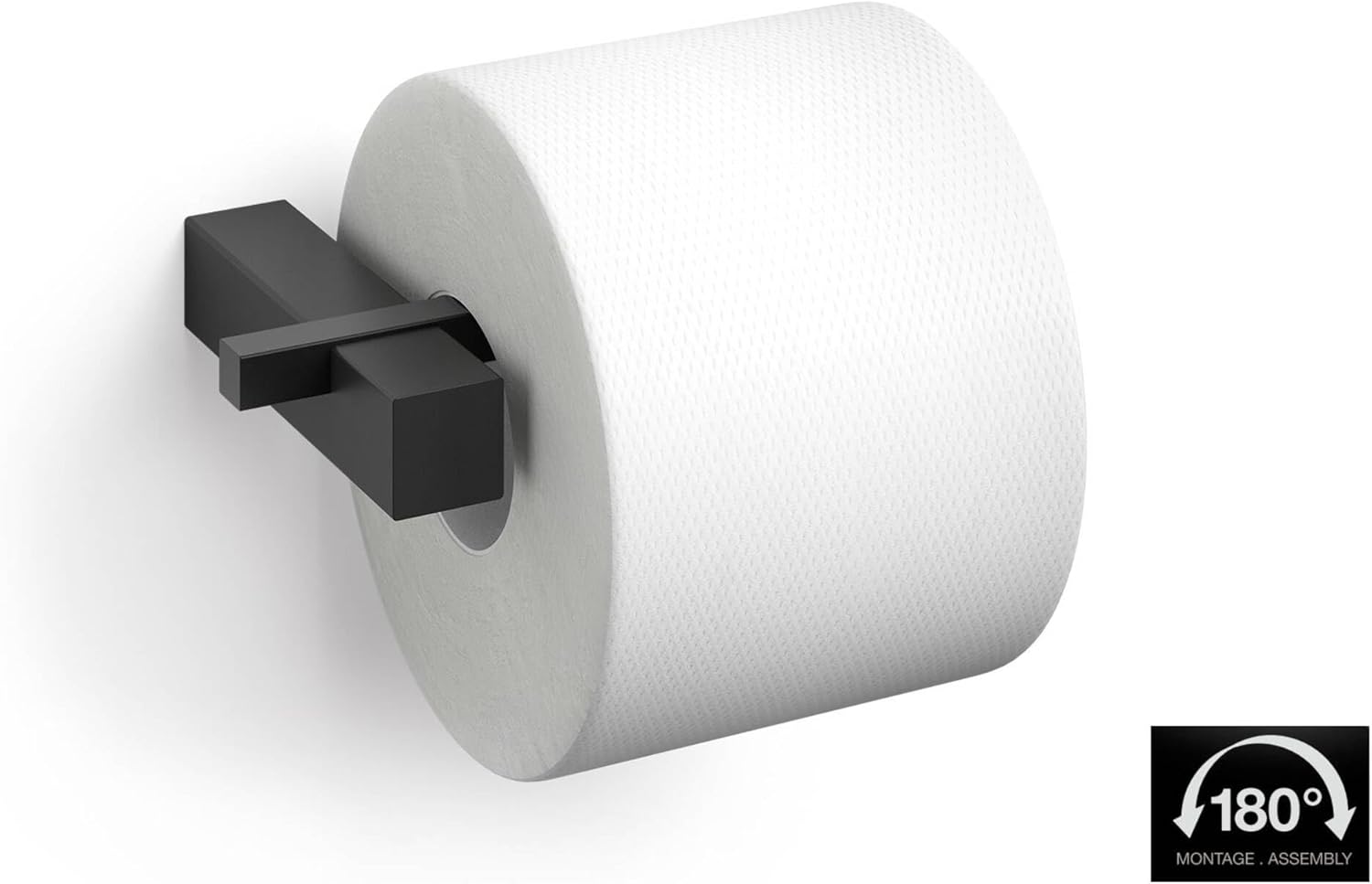 Zack Carvo Toiletrolhouder - Zonder Klep - Zwart