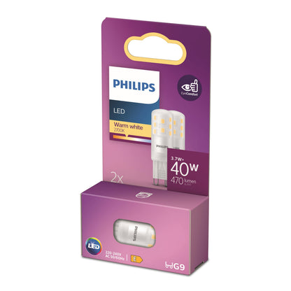 Energiezuinige Philips Led Capsule Transparant - 40 W - G9 - Warmwit Licht - 2 Stuks - Bespaar Op Energiekosten