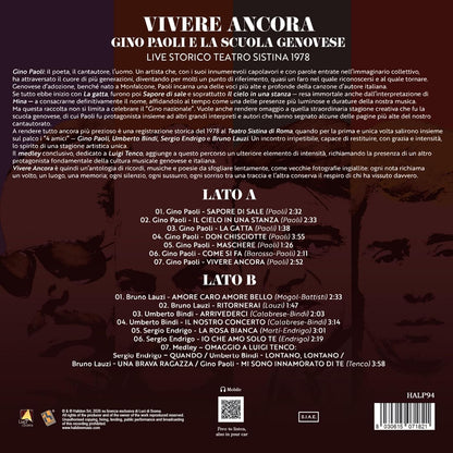 Gino Paoli and the Genoese School – Vivere Ancora, Historic Live Recording at the Teatro Sistina 1978 – Live Recording