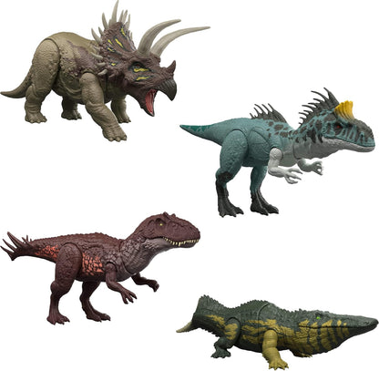 Mattel Jurassic World Wild Roar Crylophosaurus Dinosaur Action Figure Toy, Attack & Lights & Roar Sound, Scan Code for Digital Play, JKL80