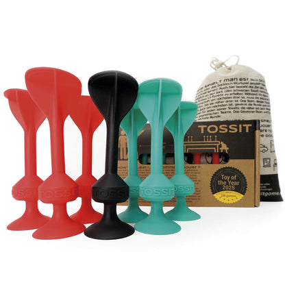 TOSSIT Werpspel Met Zuignap, Leuk Spel Voor Binnen En Buiten, Hecht Op Muur, Vloer En Ramen, Alternatief Voor Darts, Petanque En Bocce, Duurzaam Siliconen, Starter Pack