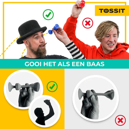 TOSSIT Werpspel Met Zuignap, Leuk Spel Voor Binnen En Buiten, Hecht Op Muur, Vloer En Ramen, Alternatief Voor Darts, Petanque En Bocce, Duurzaam Siliconen, Starter Pack