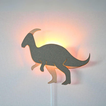 Van Tjalle en Jasper - Van Tjalle en Jasper - Dino Wandlamp Parasaurolopus - Hout
