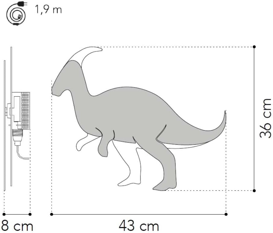 Van Tjalle en Jasper - Van Tjalle en Jasper - Dino Wandlamp Parasaurolopus - Hout