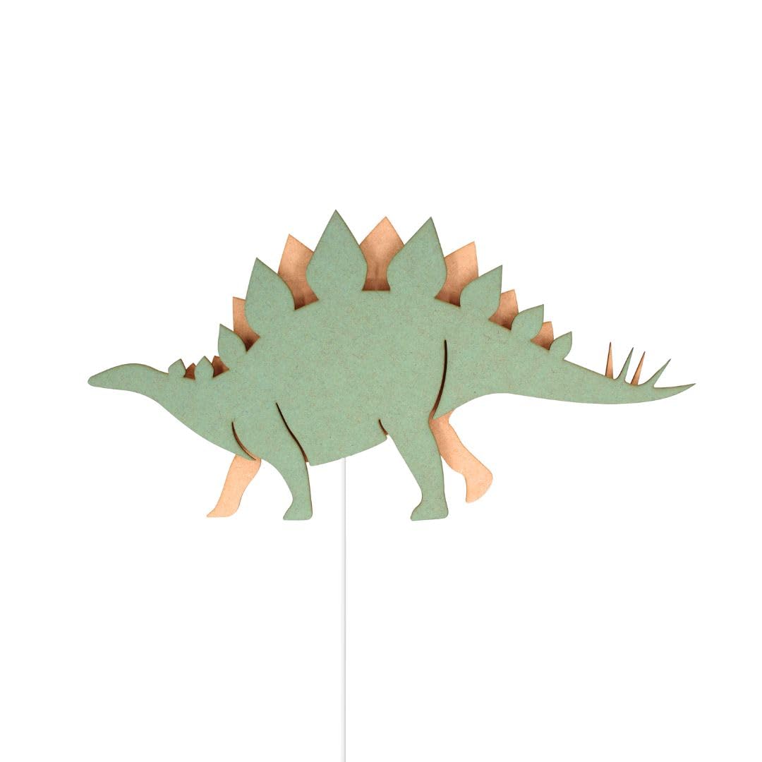 Van Tjalle en Jasper - Van Tjalle en Jasper - Dino Wandlamp Stegosaurus - Hout