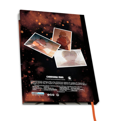 ABYSTYLE CHAINSAW MAN A5 Notebook - Official Product - A5 Size - Hardcover - Ruled Pages - Collector Design