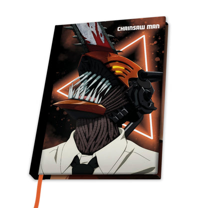 ABYSTYLE CHAINSAW MAN A5 Notebook - Official Product - A5 Size - Hardcover - Ruled Pages - Collector Design
