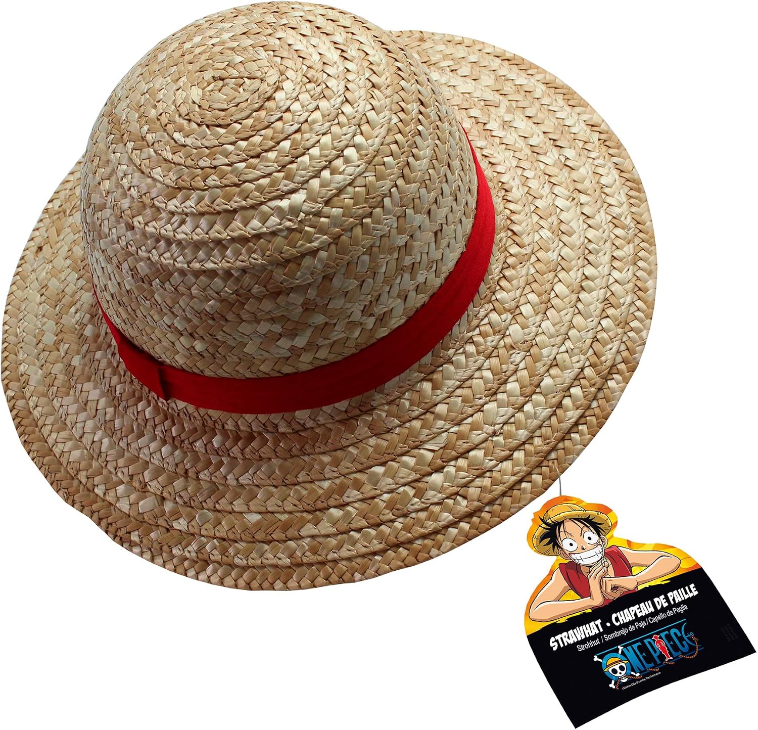 ABYSTYLE One Piece Luffy Straw Hat - Official Product - Adult Size - Pirate Cosplay Accessory - Iconic Headwear