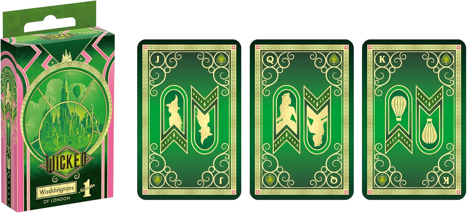Waddingtons Number 1 Playing Card Game, Wicked Waddingtons Number One, Play with Glinda, Elphaba and the Wizard, Great Travel Companion, Gifts and Toys for Boys, Girls and Adults