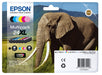 Epson 24XL Elephant High Yield Genuine Multipack, 6-colours Claria Photo HD Ink Cartridges, Black/Yellow/Magenta/Cyan