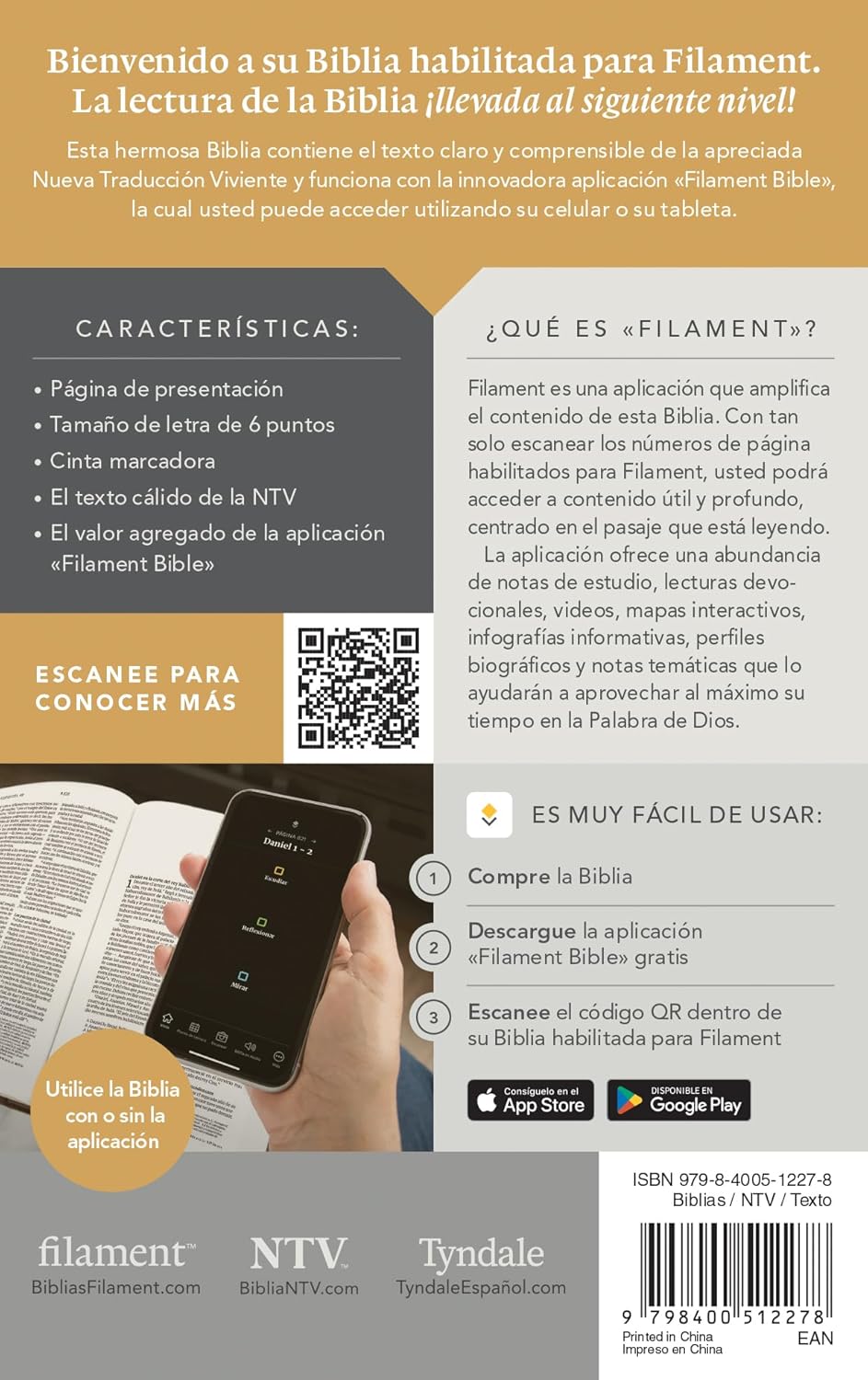 Biblia compacta NTV, con Filament (SentiPiel, Turquesa