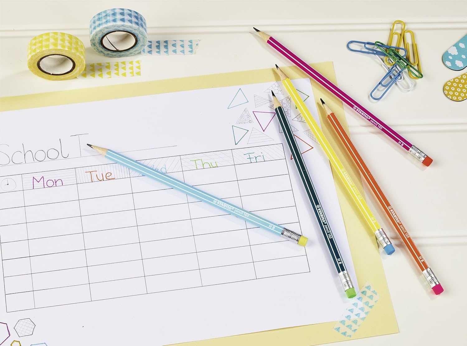 STABILO - Grafietpotlood met gum - Pencil 160 - HB - Set Van 4 Stuks
